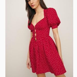 Reformation red polka dot Nikola dress